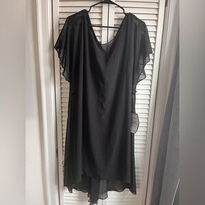 NWT| Adrianna Papell Flowy Black Midi Dress Large
